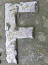 Letter F (metal crumbly)